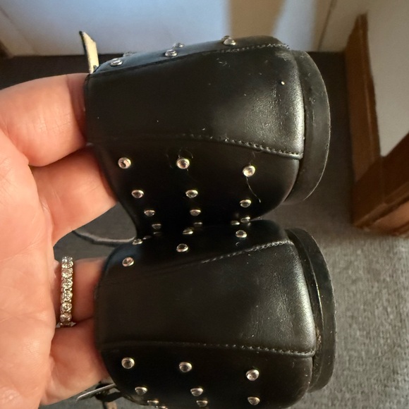 Freda Salvador Crystal Aubrey Mary Jane's 8.5 rhinestones black calf leather - Picture 5 of 5